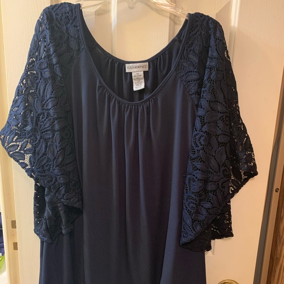 Dress Tank Top with Short Lace Sleeves - Picture 1 of 2